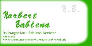 norbert bablena business card
